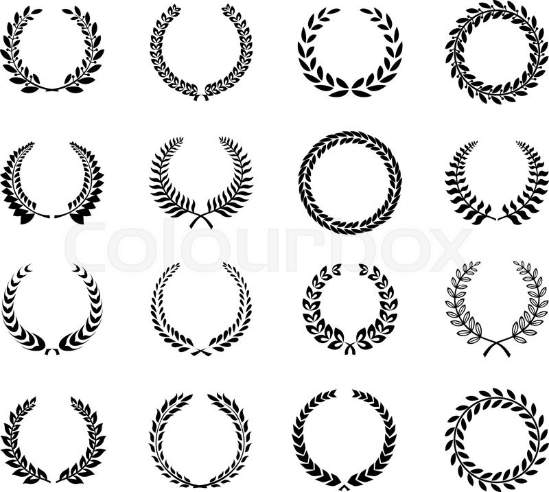 800x717 Laurel Wreaths, Flower Vector Stock Vector Colourbox