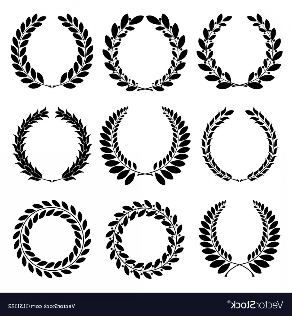 1200x1296 Set From Black Laurel Wreath Vector Geekchicpro