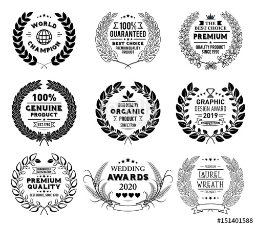 Laurel Wreath Vector Basic Black Collection Stock Image 500x442 Laurel Wreath Vector Basic Black Collection Stock Image