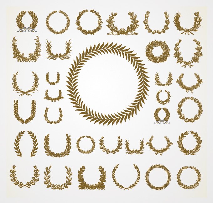 Free Olive Laurel Wreath Vector Set 680x647 Free Olive Laurel Wreath Vector Set