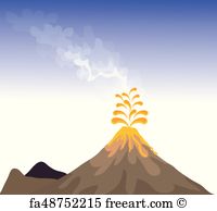 200x194 Free Art Print Of Volcano With Burning Lava Vector Illustration