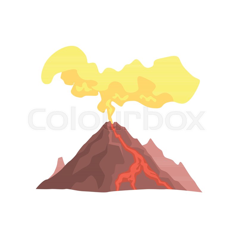 800x800 Volcanic Mountain With Magma, Hot Lava Stock Vector Colourbox