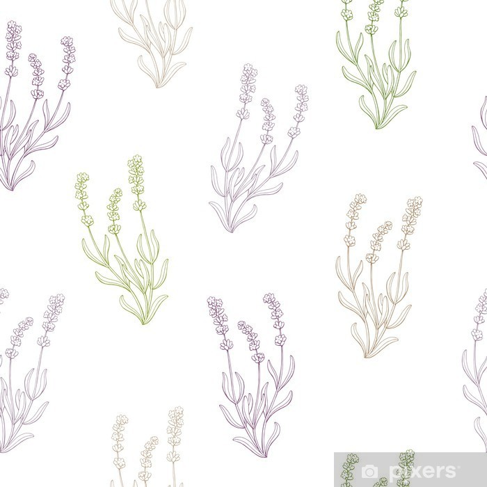 700x700 Lavender Flower Sketch Graphic Art Seamless Pattern Illustration