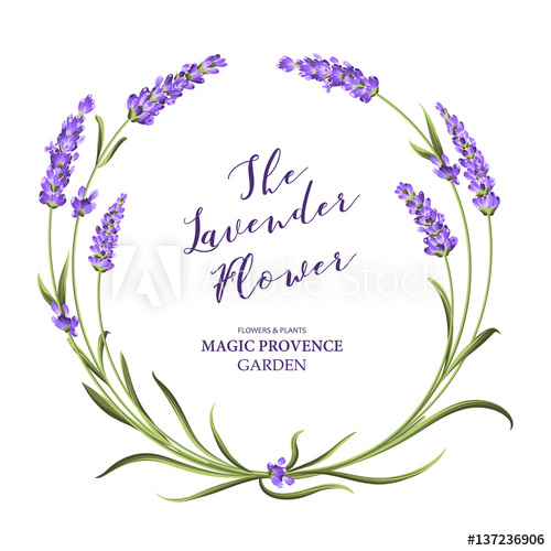 500x500 The Lavender Wreath With Bouquet Of Flowers And Text Lavender
