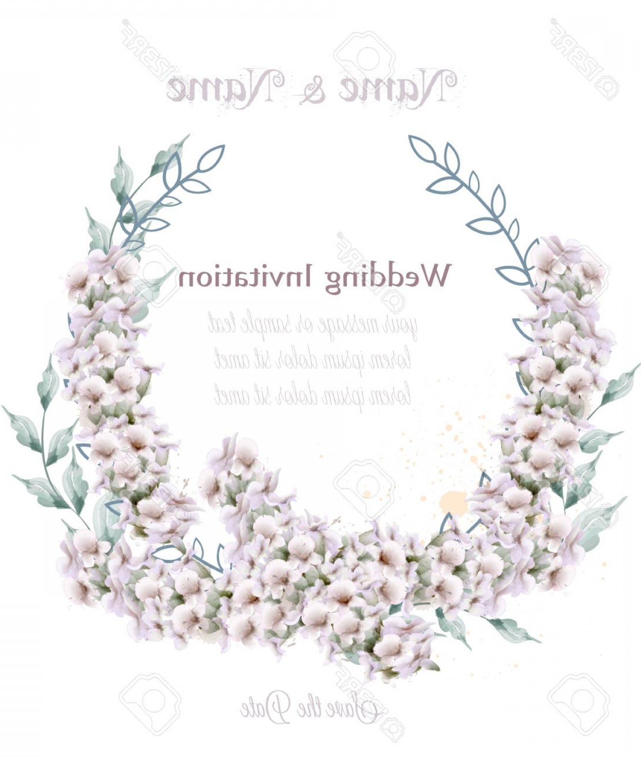 Photowedding Wreath White Lavender Watercolor Vector Beautiful 1320x1560 Photowedding Wreath White Lavender Watercolor Vector Beautiful