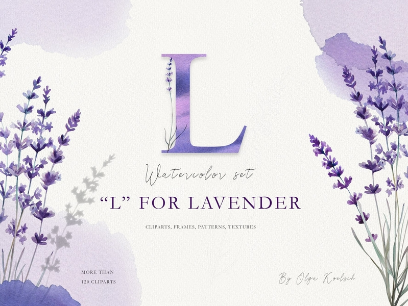 Watercolor Love Lavender Set 799x600 Watercolor Love Lavender Set