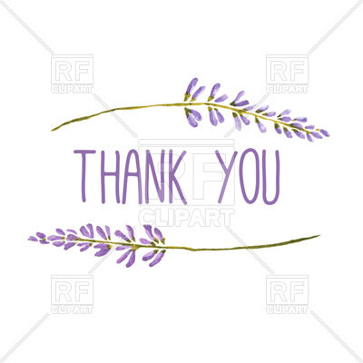 Watercolor Thank You Greeting Card With Lavender Vector Image 400x400 Watercolor Thank You Greeting Card With Lavender Vector Image