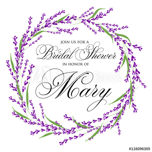 Bridal Shower Invitation Card With Vintage Watercolor Lavender 500x500 Bridal Shower Invitation Card With Vintage Watercolor Lavender