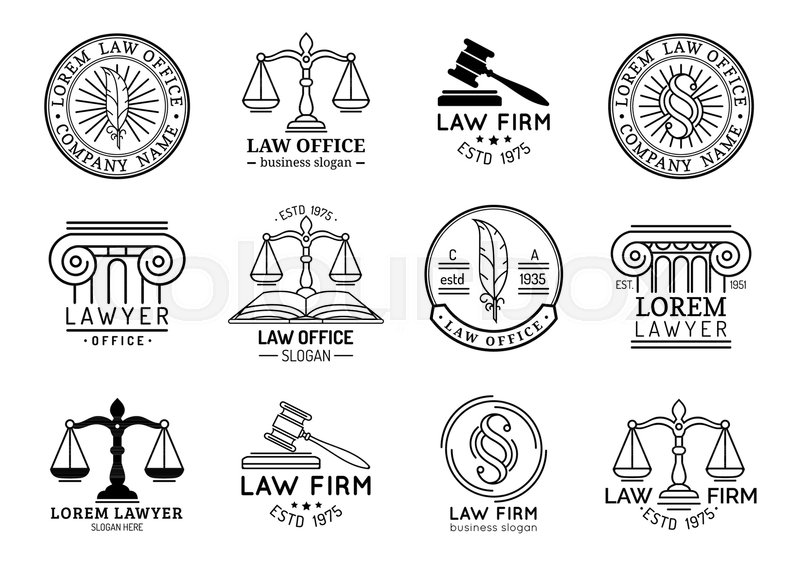 800x566 Law Office Labels Set With Scales Of Stock Vector Colourbox