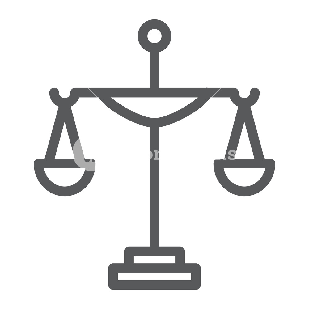 1000x1000 Justice Line Icon, Court And Law, Scale Sign, Vector Graphics