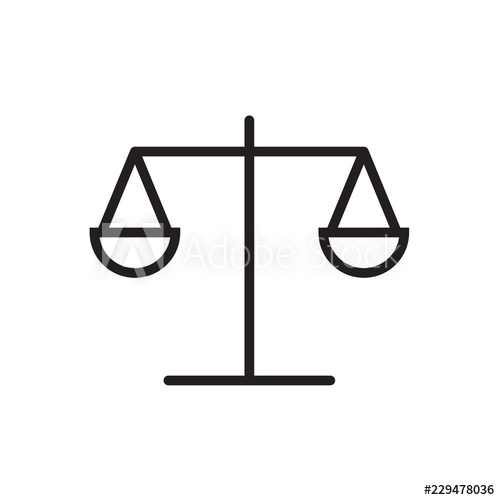 500x500 Law Scale Icon Vector Illustration