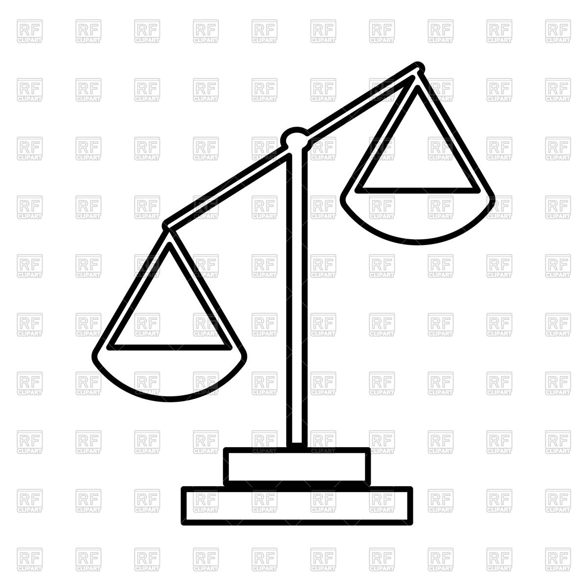1200x1200 Law Scale Outline Vector Image Of Objects