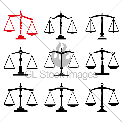 500x500 Vector Set Of Law Scales Icons Gl Stock Images