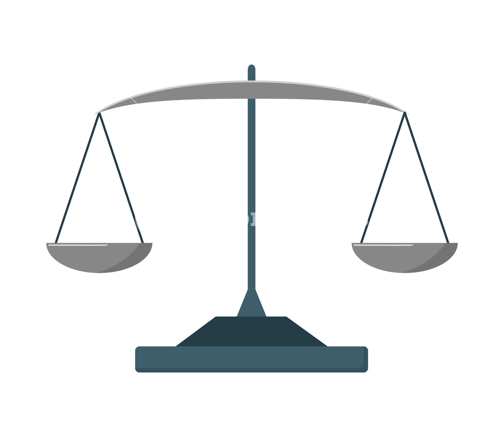 1000x867 Balance Law Scale On White Background Vector Illustration Royalty