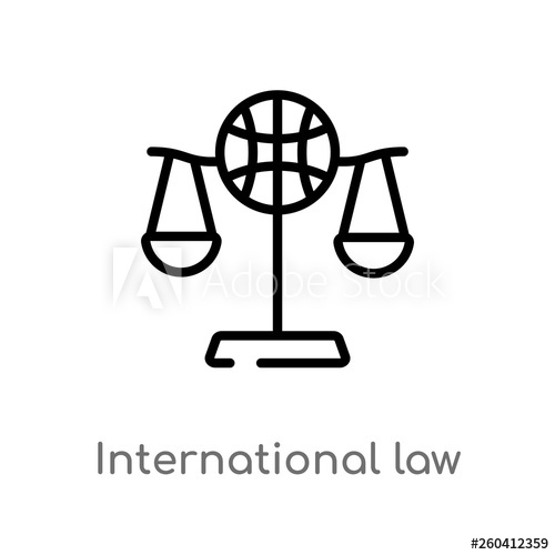 500x500 Outline International Law Vector Icon Isolated Black Simple Line