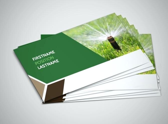 670x495 Green Lawn Care Business Card Template Cards Visiting Vector