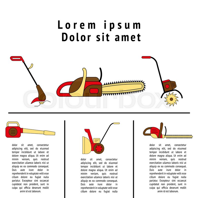 800x800 Icons Of Gardening Power Tools For Stock Vector Colourbox