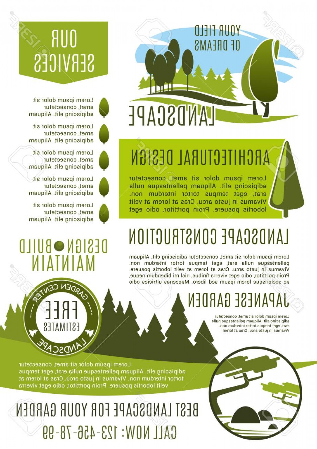 1102x1560 Photostock Vector Landscape Design Company Business Banner