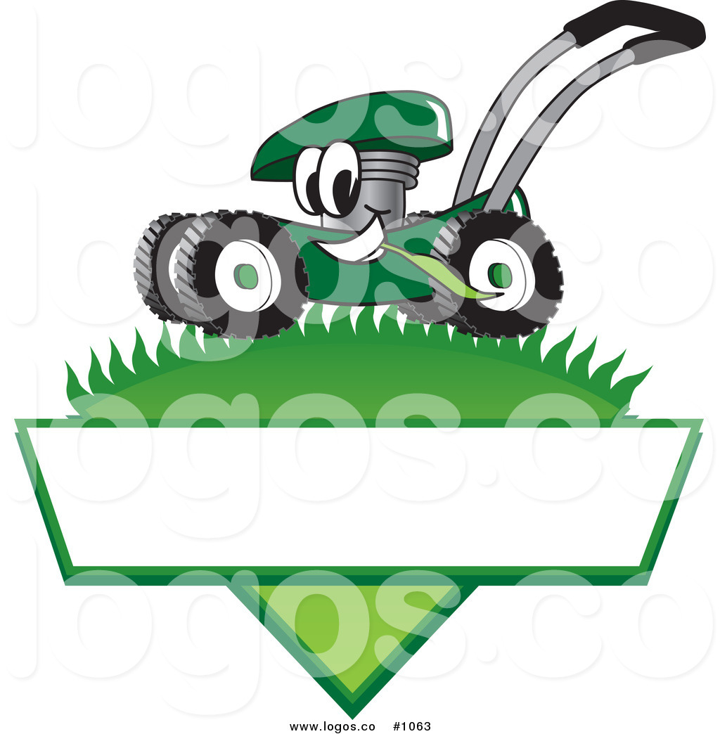 1024x1044 Royalty Free Cartoon Vector Logo Of A Green Lawn Mower Mascot