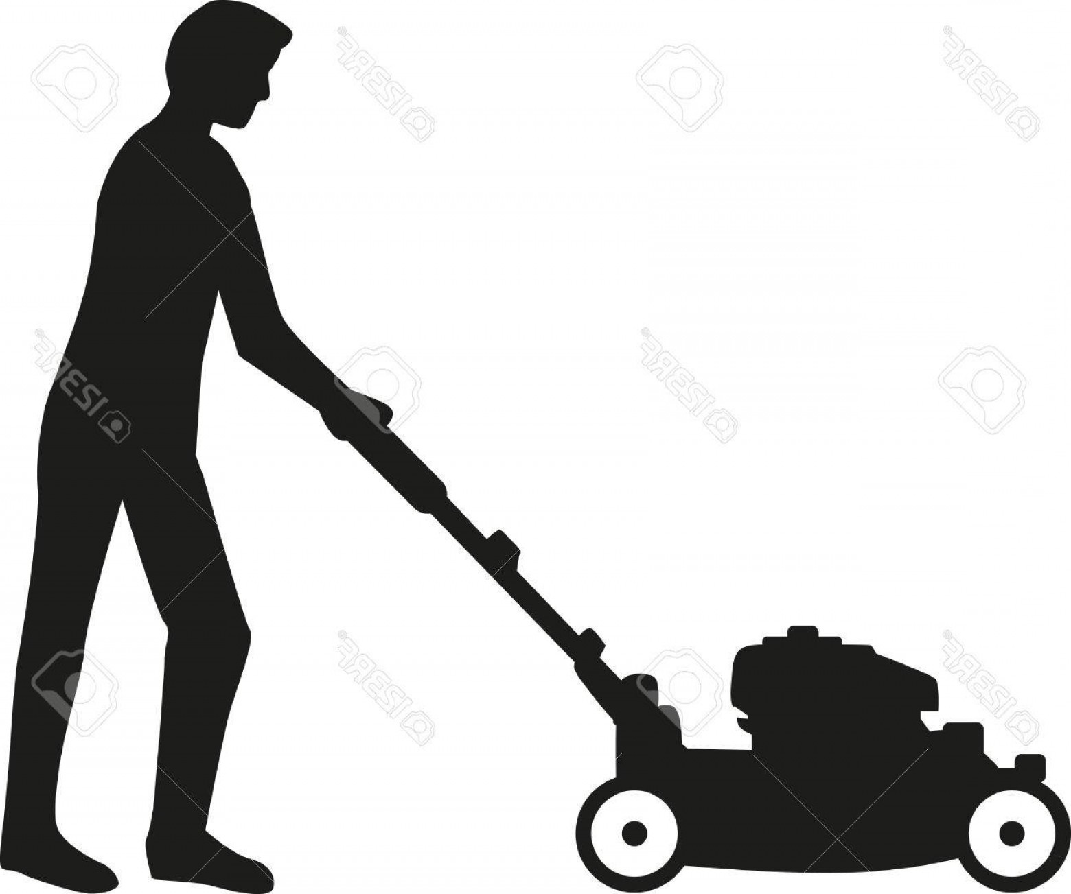 Photostock Vector Man Using Lawn Mower Silhouette Newwaysys 1560x1303 Photostock Vector Man Using Lawn Mower Silhouette Newwaysys