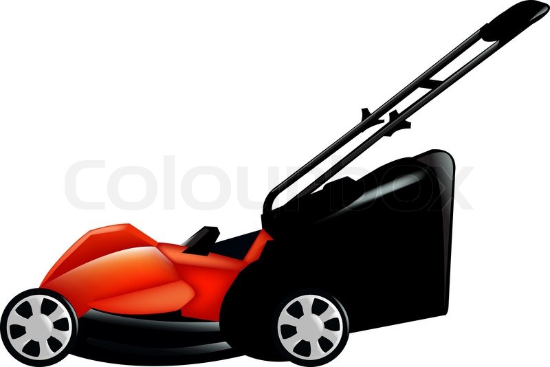 800x534 Red Lawn Mower, Isolated On White Stock Vector Colourbox