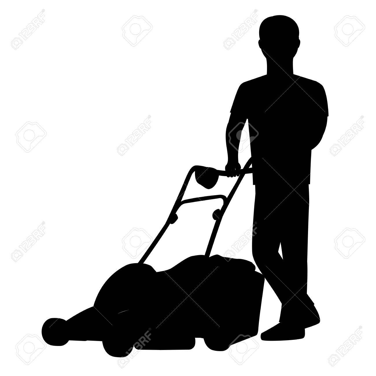1300x1300 Stock Vector Karen Lawn Mower, Lawn, Silhouette