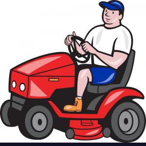 300x300 Gardener Mowing Rideon Lawn Mower Cartoon Vector Newwaysys