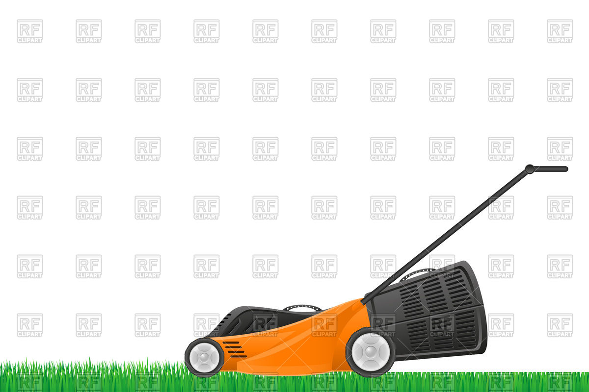 1200x800 Lawn Mower Isolated On White Background Vector Image Of Industrial