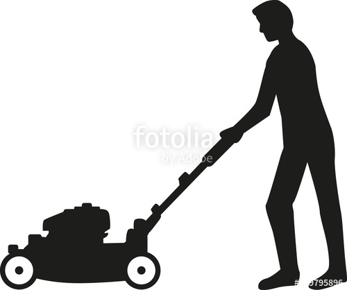 500x418 Man Using Lawn Mower Silhouette Stock Image And Royalty Free