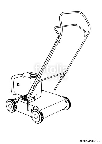 354x500 Sketch Of A Lawn Mower Vector Stock Image And Royalty Free Vector