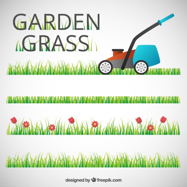 626x626 Garden Grass With A Lawn Mower Vector Free Download