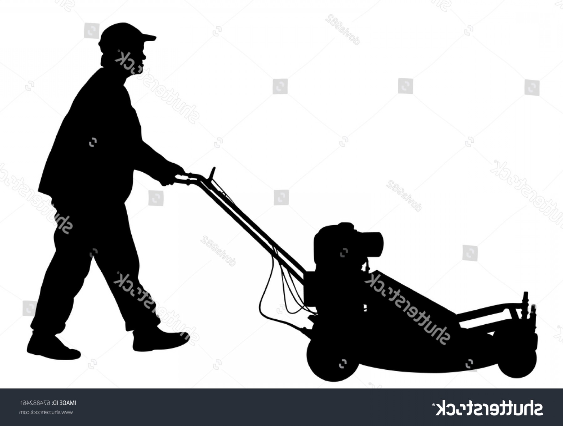 1800x1362 Gardener Man Mowing Lawn Mower Vector Soidergi