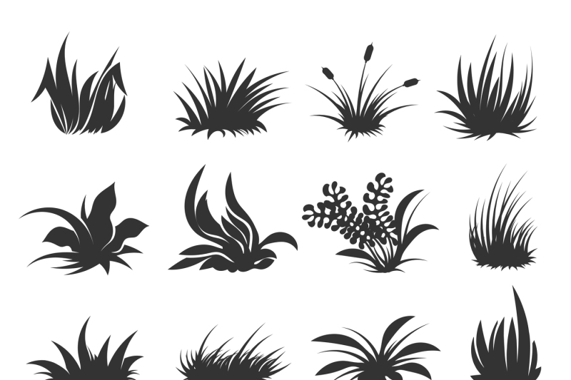 800x533 Grass And Lawn Vector Silhouettes