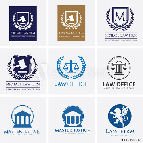 500x500 Lawyer Logo Set,law Office Collection,law Firm Logo,vector Logo
