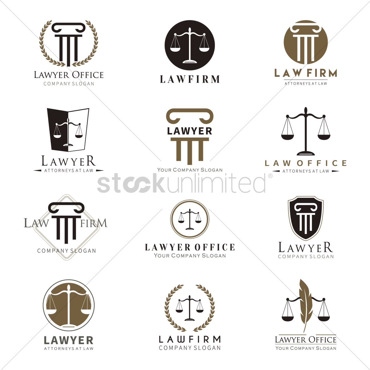 1300x1300 Collection Of Law Logo Elements Vector Image