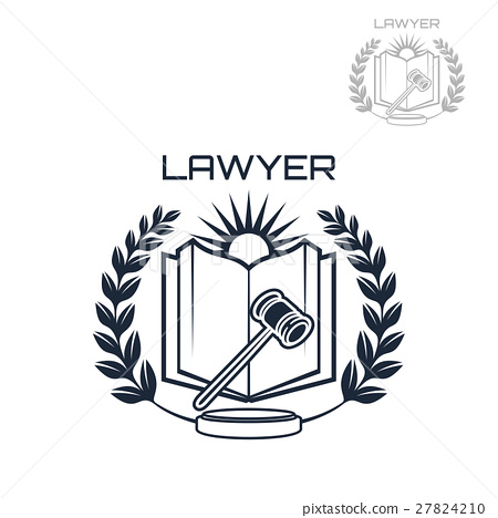 Lawyer Vector Emblem Of Wreath, Book And Gavel 450x468 Lawyer Vector Emblem Of Wreath, Book And Gavel
