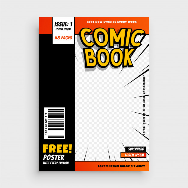 626x626 Comic Magazine Book Cover Layout Design Vector Free Download