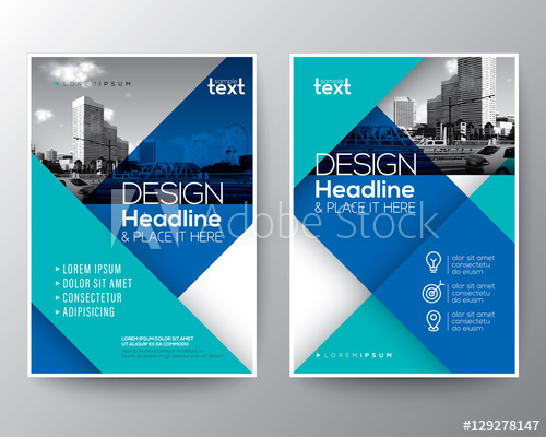 500x400 Blue Diagonal Line Brochure Annual Report Cover Flyer Poster