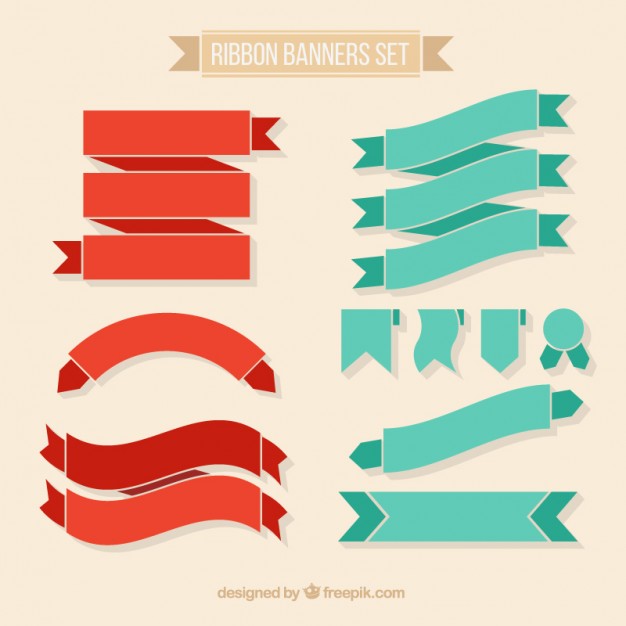 626x626 Vintage Ribbons Banners Set Vector Free Download