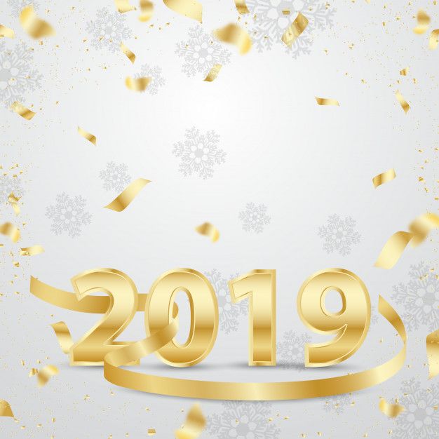 626x626 Feliz Nuevo Dorado Con Lazo Vector Premium