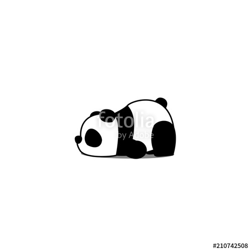 500x500 Lazy Panda Cartoon, Vector Illustration Stock Image And Royalty