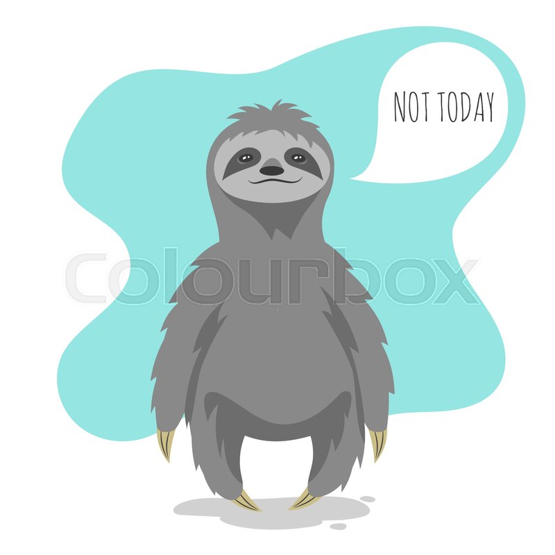 800x800 Vector Illustration Of Lazy Sloth With Stock Vector Colourbox