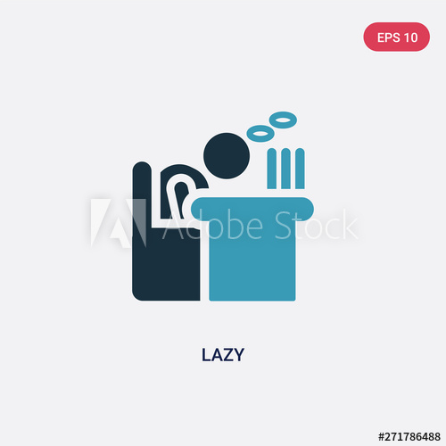 500x500 Two Color Lazy Vector Icon From People Concept Isolated Blue Lazy