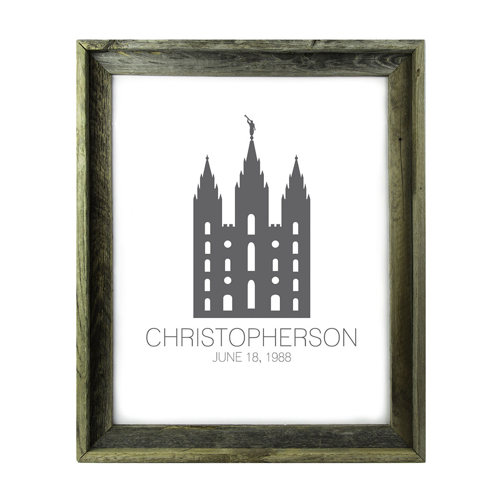 Personalized Outline Temple Print 1010x1010 Personalized Outline Temple Print