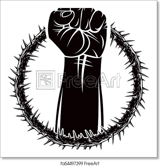 561x581 Free Art Print Of Vector Illustration Of Muscular Clenched Fist