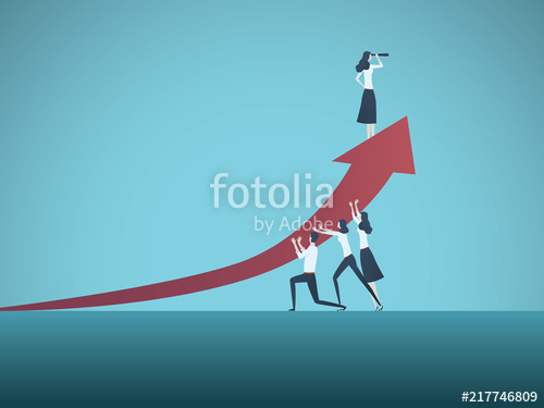 500x375 Business Woman Leader Vector Concept Symbol Of Times Up Movement