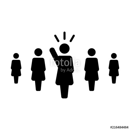 500x500 Leader Icon Vector Female Public Speaker Person Symbol