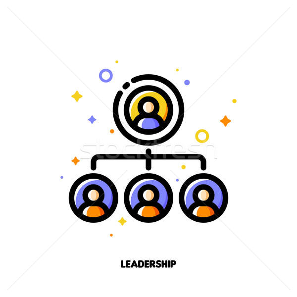 600x600 Team Leadership Icon For Corporate Management Or Business Vector