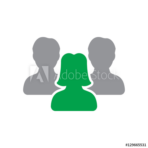 500x500 Women's Leadership Symbol, People Icon Vector, Filled Flat Sign