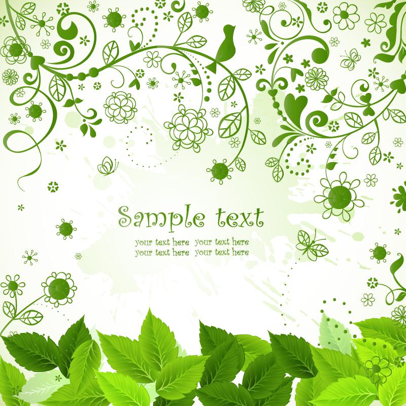 Fine Green Leaf Pattern Background Vector 800x800 Fine Green Leaf Pattern Background Vector